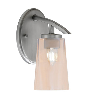 Toltec Kurve 10in 1-Light Wall Sconce | Modern Graphite and Amber Gradient Glass | Bedroom & Hallway Accent Light | Model 3720-GP-263