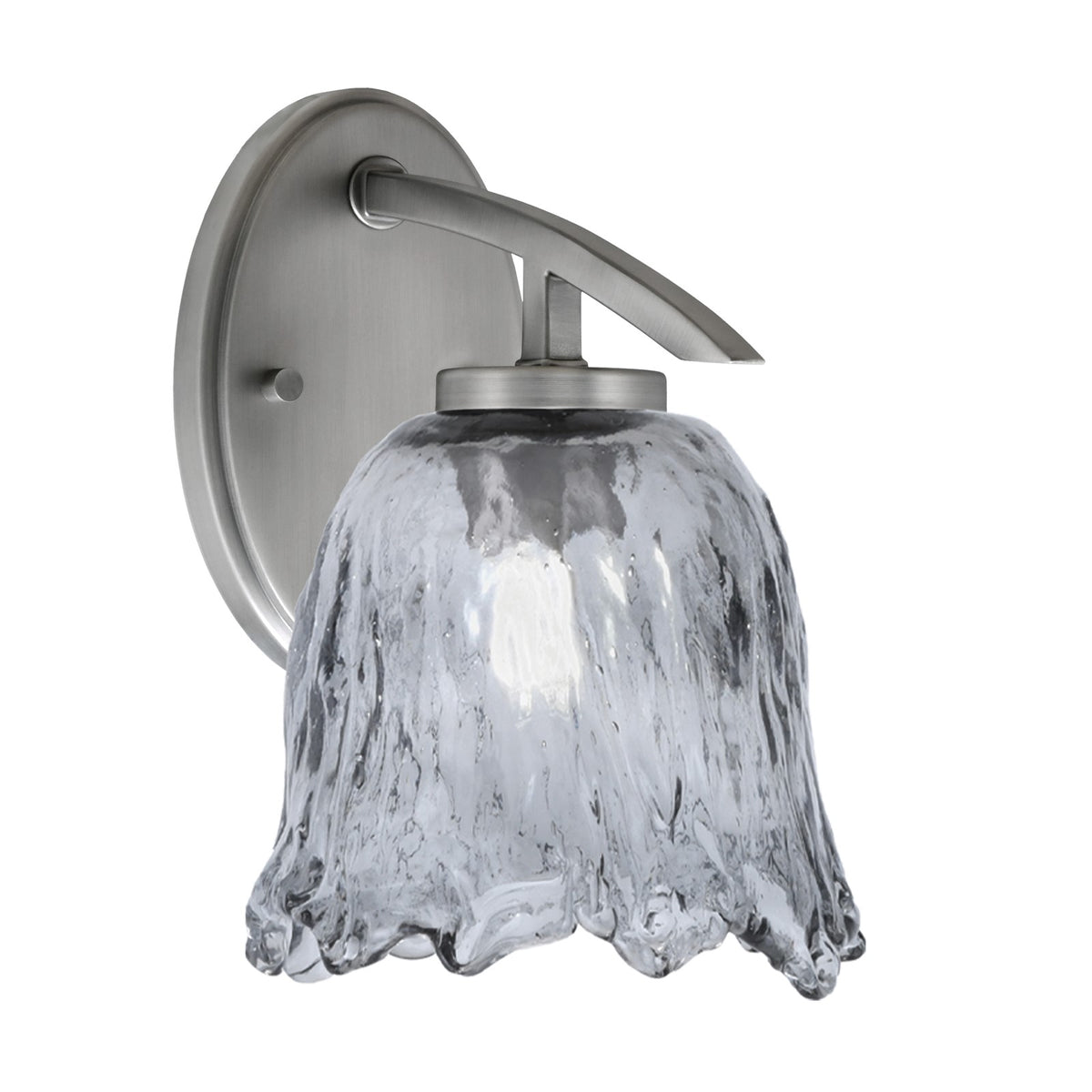 Toltec Kurve 1-Light Downlight Wall Sconce | Modern Graphite and Smoke Lava Glass | Bathroom & Hallway Accent Light | Model 3720-GP-4232