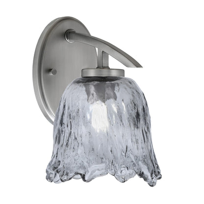 Toltec Kurve 1-Light Downlight Wall Sconce | Modern Graphite and Smoke Lava Glass | Bathroom & Hallway Accent Light | Model 3720-GP-4232