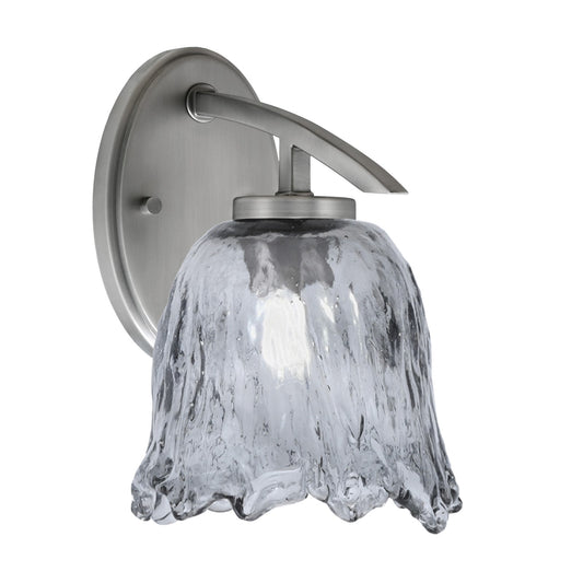Toltec Kurve 1-Light Downlight Wall Sconce | Modern Graphite and Smoke Lava Glass | Bathroom & Hallway Accent Light | Model 3720-GP-4232