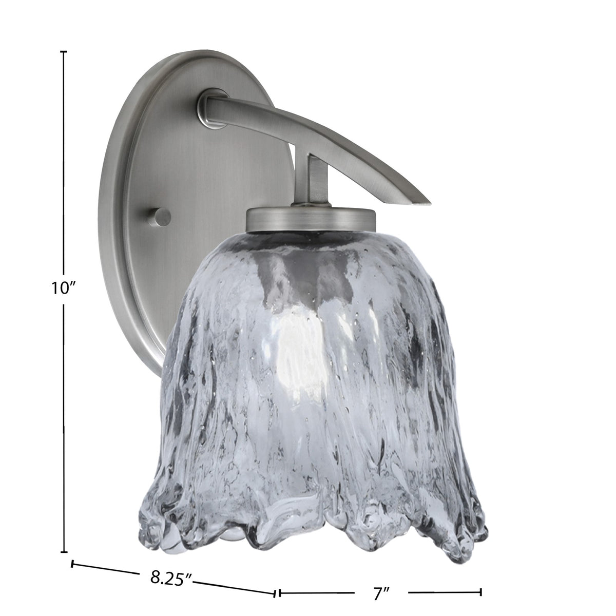 Toltec Kurve 1-Light Downlight Wall Sconce | Modern Graphite and Smoke Lava Glass | Bathroom & Hallway Accent Light | Model 3720-GP-4232