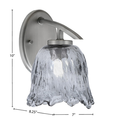 Toltec Kurve 1-Light Downlight Wall Sconce | Modern Graphite and Smoke Lava Glass | Bathroom & Hallway Accent Light | Model 3720-GP-4232
