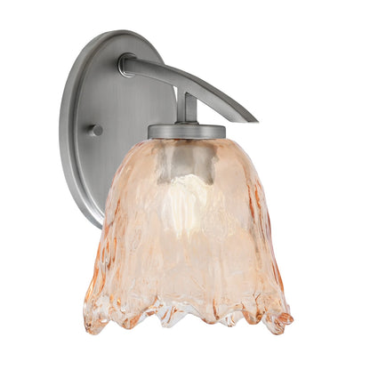 Toltec Kurve 7in 1-Light Downlight Wall Sconce | Modern Graphite and Amber Lava Glass | Bedroom & Hallway Accent Light | Model 3720-GP-4233