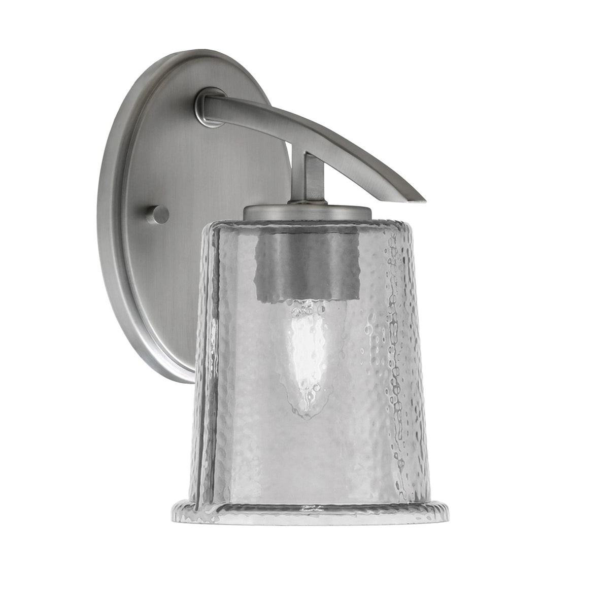 Toltec Kurve 1-Light Downlight Wall Sconce | Modern Graphite and Smoke Bubble Glass | Bathroom & Hallway Accent Light | Model 3720-GP-5032