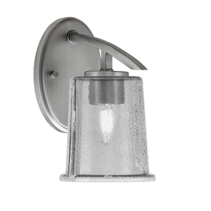 Toltec Kurve 1-Light Downlight Wall Sconce | Modern Graphite and Smoke Bubble Glass | Bathroom & Hallway Accent Light | Model 3720-GP-5032