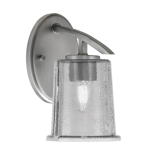 Toltec Kurve 1-Light Downlight Wall Sconce | Modern Graphite and Smoke Bubble Glass | Bathroom & Hallway Accent Light | Model 3720-GP-5032