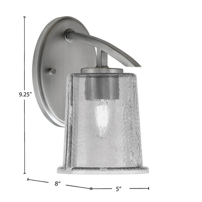 Toltec Kurve 1-Light Downlight Wall Sconce | Modern Graphite and Smoke Bubble Glass | Bathroom & Hallway Accent Light | Model 3720-GP-5032