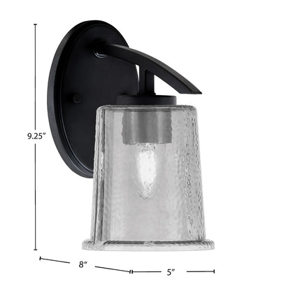 Toltec Kurve 9in 1-Light Wall Sconce | Modern Matte Black and Smoke Bubble Glass | Bedroom & Hallway Accent Light | Model 3720-MB-5032