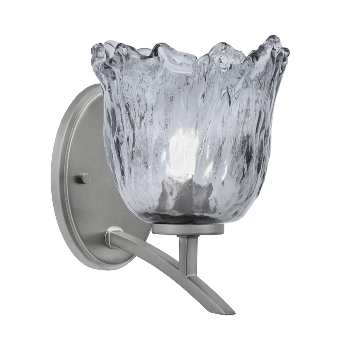 Toltec Kurve 7in 1-Light Uplight Wall Sconce | Modern Graphite and Smoke Lava Glass | Bedroom & Hallway Accent Light | Model 3721-GP-4232