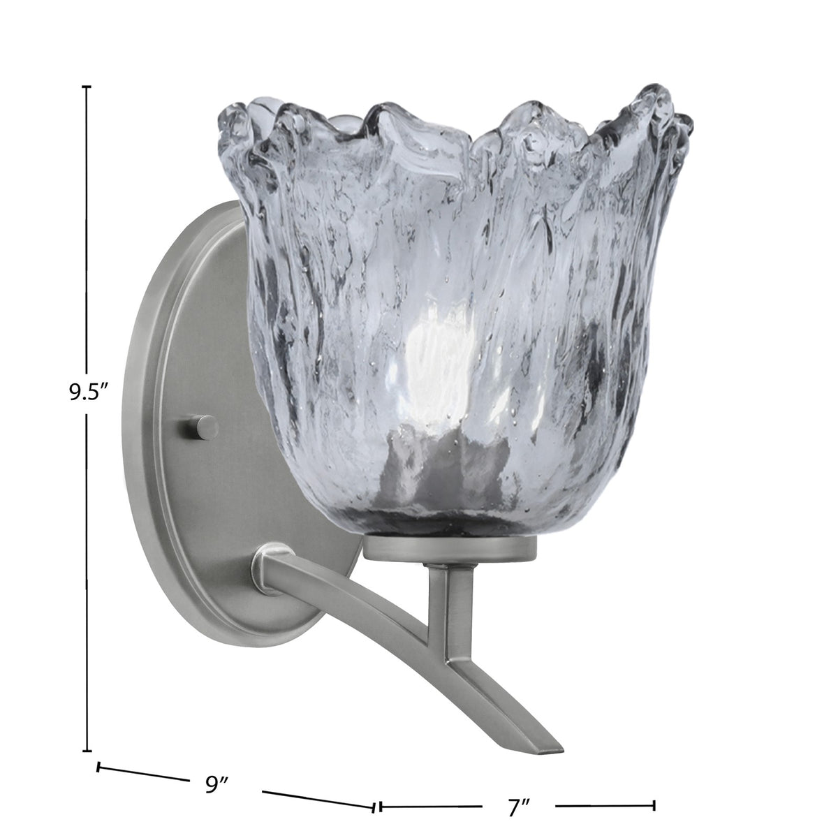 Toltec Kurve 7in 1-Light Uplight Wall Sconce | Modern Graphite and Smoke Lava Glass | Bedroom & Hallway Accent Light | Model 3721-GP-4232