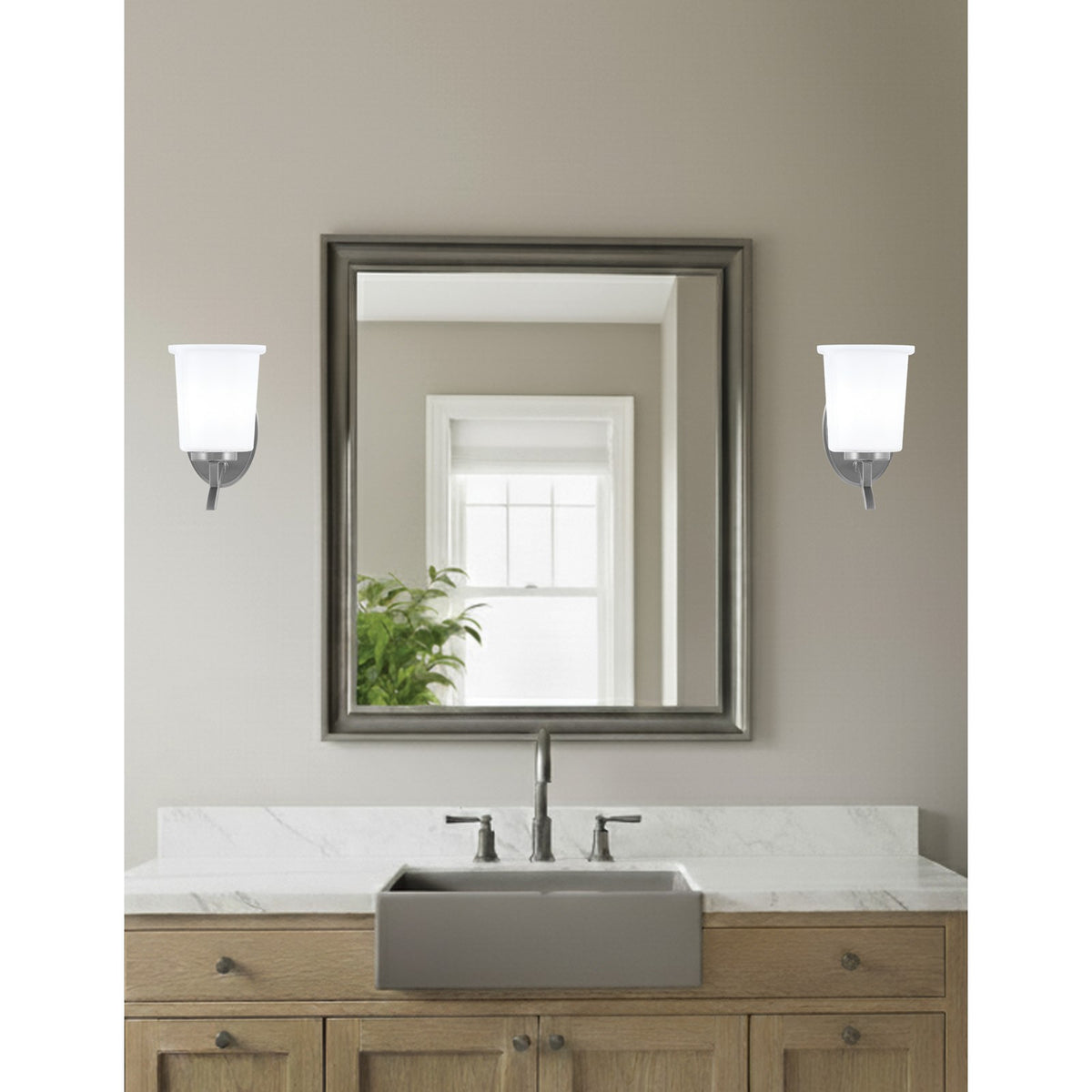 Toltec Kurve 5in 1-Light Uplight Wall Sconce | Modern Graphite and White Opal Glass | Bedroom & Hallway Accent Light | Model 3721-GP-5031