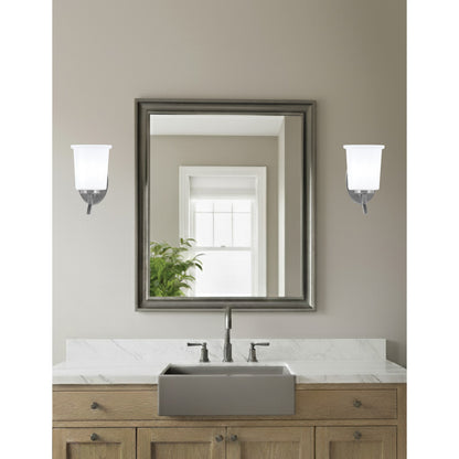 Toltec Kurve 5in 1-Light Uplight Wall Sconce | Modern Graphite and White Opal Glass | Bedroom & Hallway Accent Light | Model 3721-GP-5031
