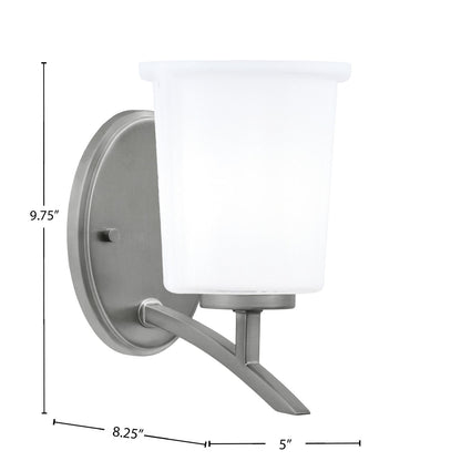 Toltec Kurve 5in 1-Light Uplight Wall Sconce | Modern Graphite and White Opal Glass | Bedroom & Hallway Accent Light | Model 3721-GP-5031
