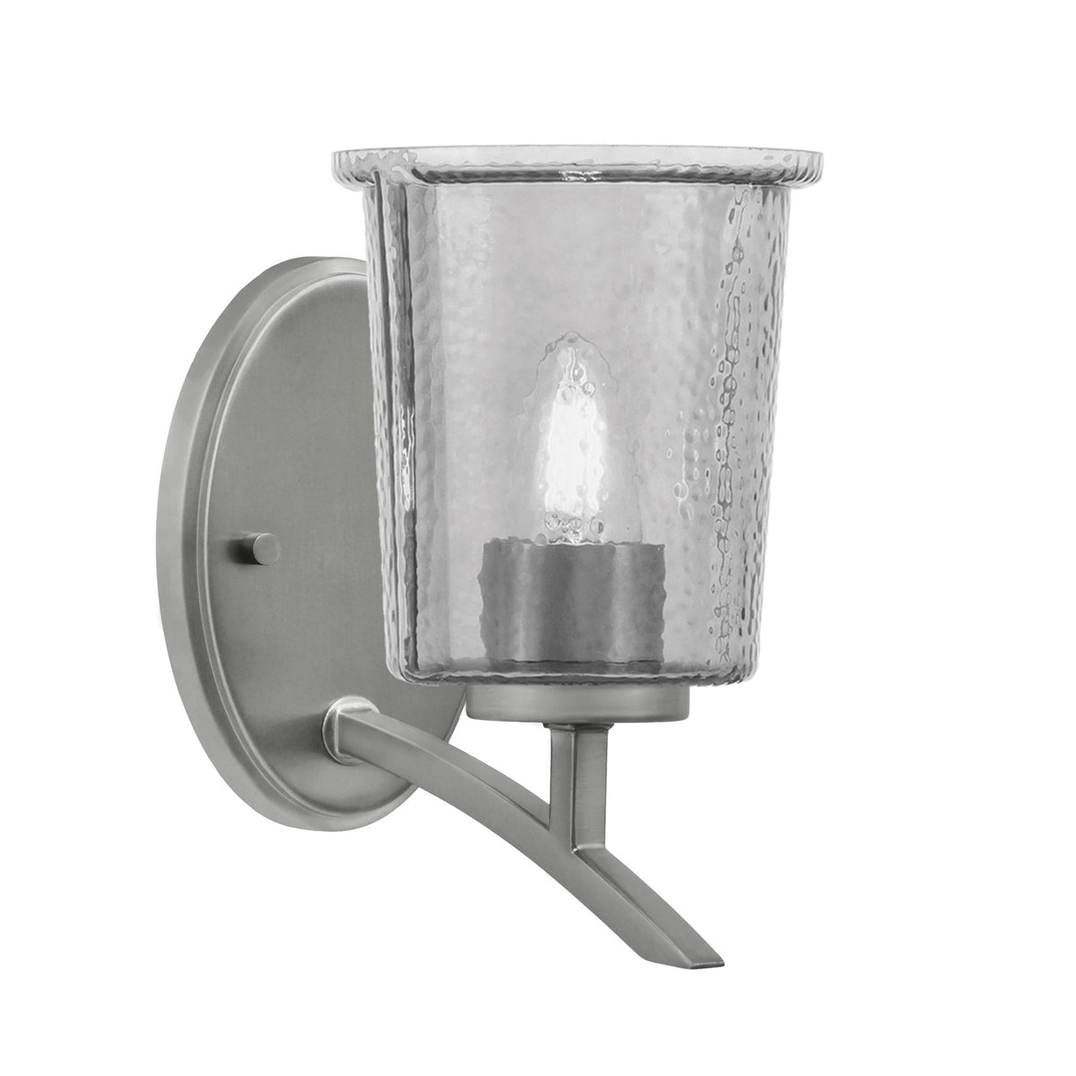 Toltec Kurve 5in 1-Light Uplight Wall Sconce | Modern Graphite and Smoke Bubble Glass | Bedroom & Hallway Accent Light | Model 3721-GP-5032