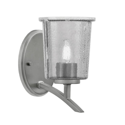 Toltec Kurve 5in 1-Light Uplight Wall Sconce | Modern Graphite and Smoke Bubble Glass | Bedroom & Hallway Accent Light | Model 3721-GP-5032
