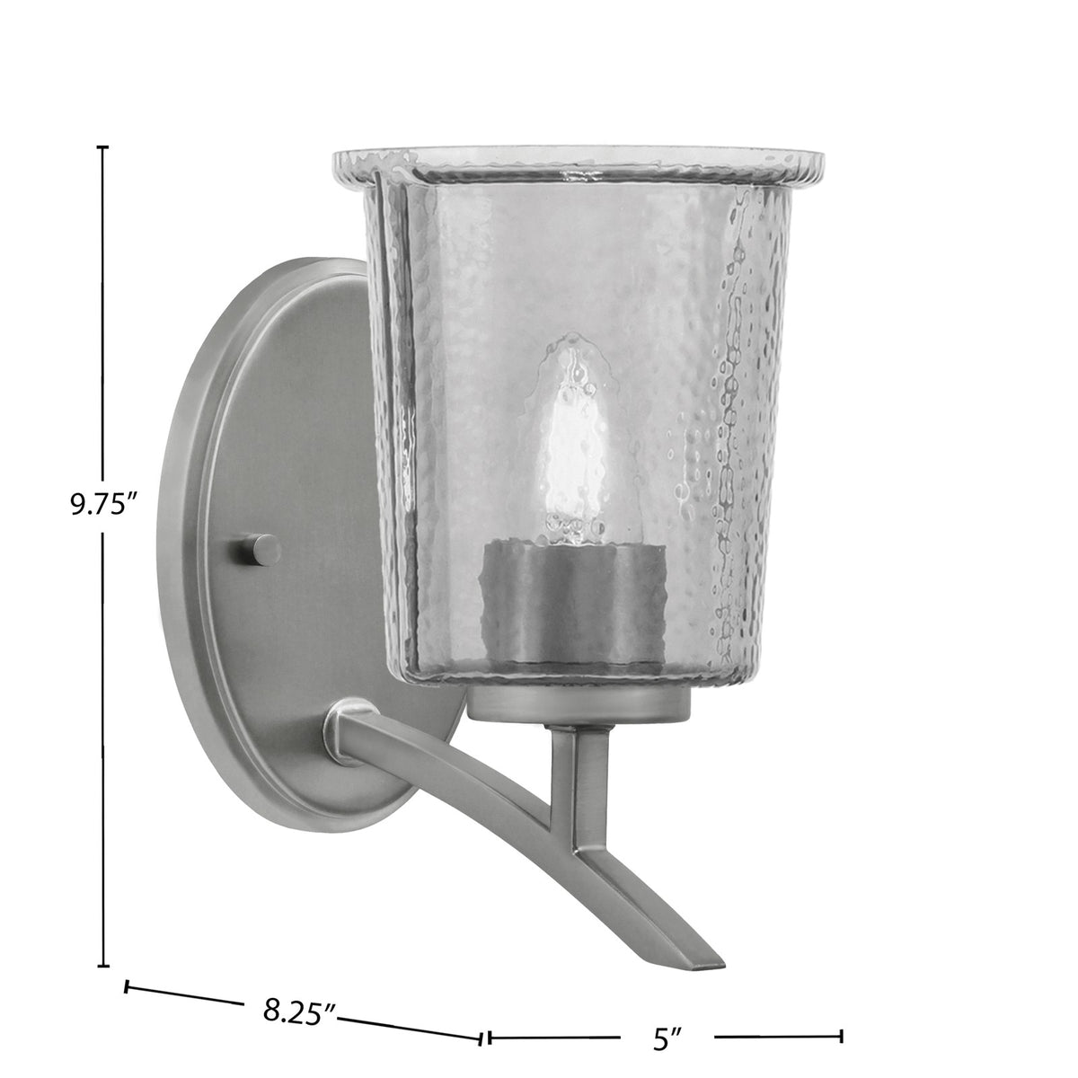 Toltec Kurve 5in 1-Light Uplight Wall Sconce | Modern Graphite and Smoke Bubble Glass | Bedroom & Hallway Accent Light | Model 3721-GP-5032
