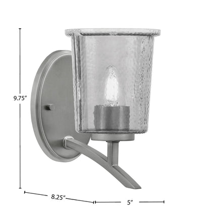 Toltec Kurve 5in 1-Light Uplight Wall Sconce | Modern Graphite and Smoke Bubble Glass | Bedroom & Hallway Accent Light | Model 3721-GP-5032