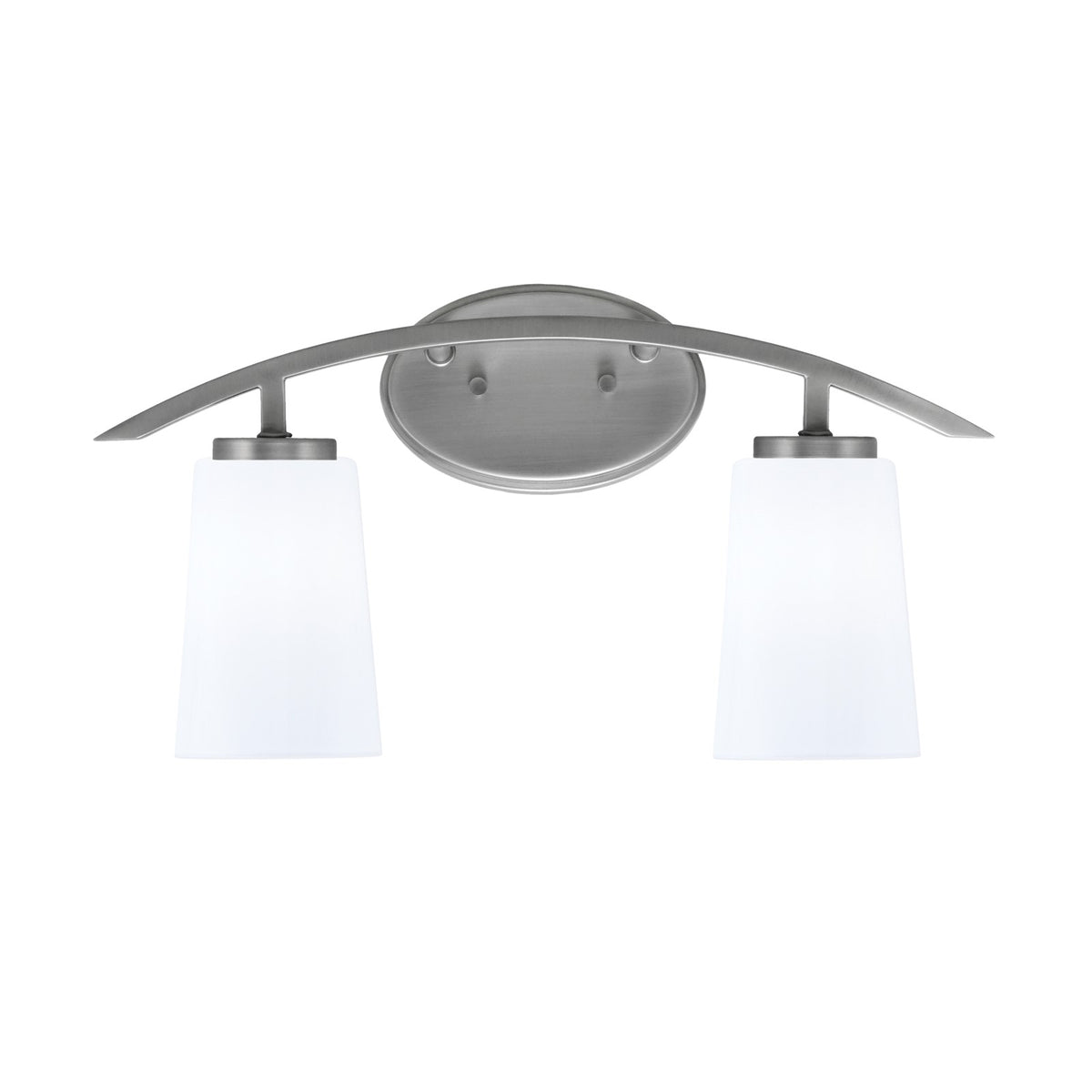 Toltec Kurve 2-Light Bath Bar | Graphite and White Opal Glass | Bathroom & Vanity Lighting | 7.25 x 10.5 in | Model 3722-GP-261