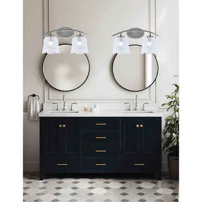 Toltec Kurve 2-Light Bath Bar | Modern Graphite Steel and Clear Lava Glass | Bathroom Vanity & Powder Room | 7.5 x 10.25 in | Model 3722-GP-4230