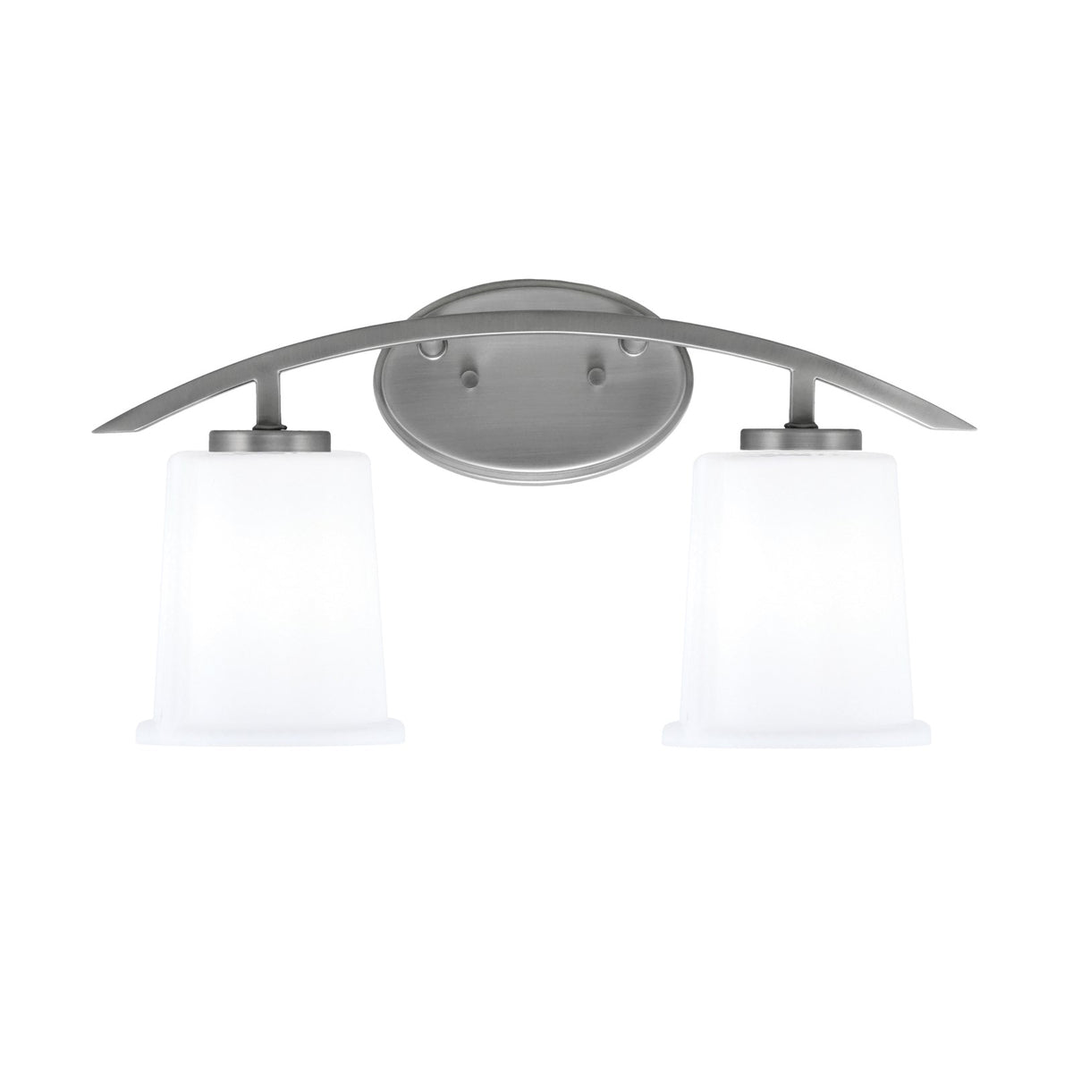 Toltec Kurve 9.5in 2-Light Bath Bar | Modern Graphite and White Opal Glass | Bathroom Vanity | 7 x 9.5 in | Model 3722-GP-5031