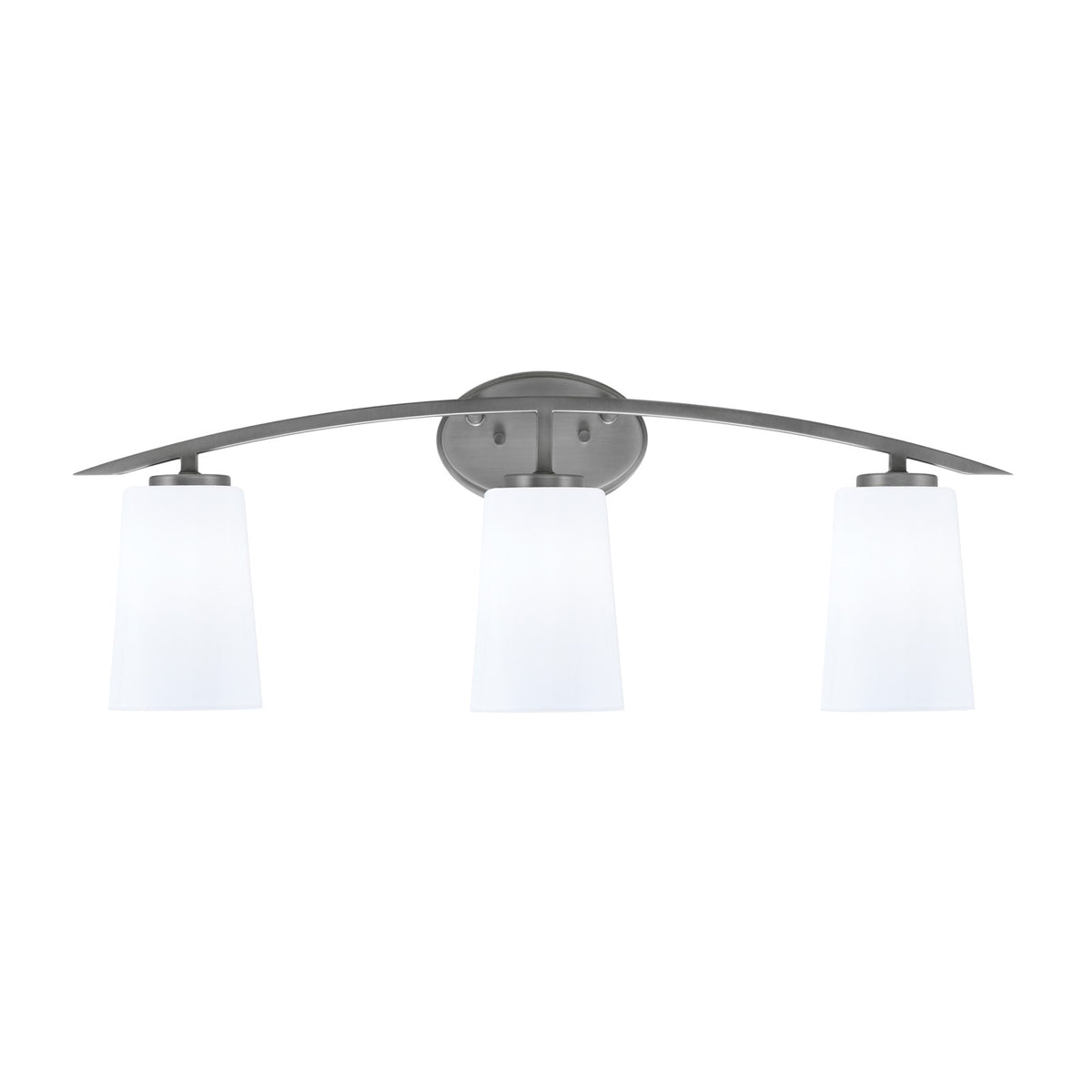 Toltec Kurve 3-Light Bath Bar | Graphite Steel and White Opal Glass | Bathroom Vanity & Powder Room | 7.25 x 10.5 in | Model 3723-GP-261