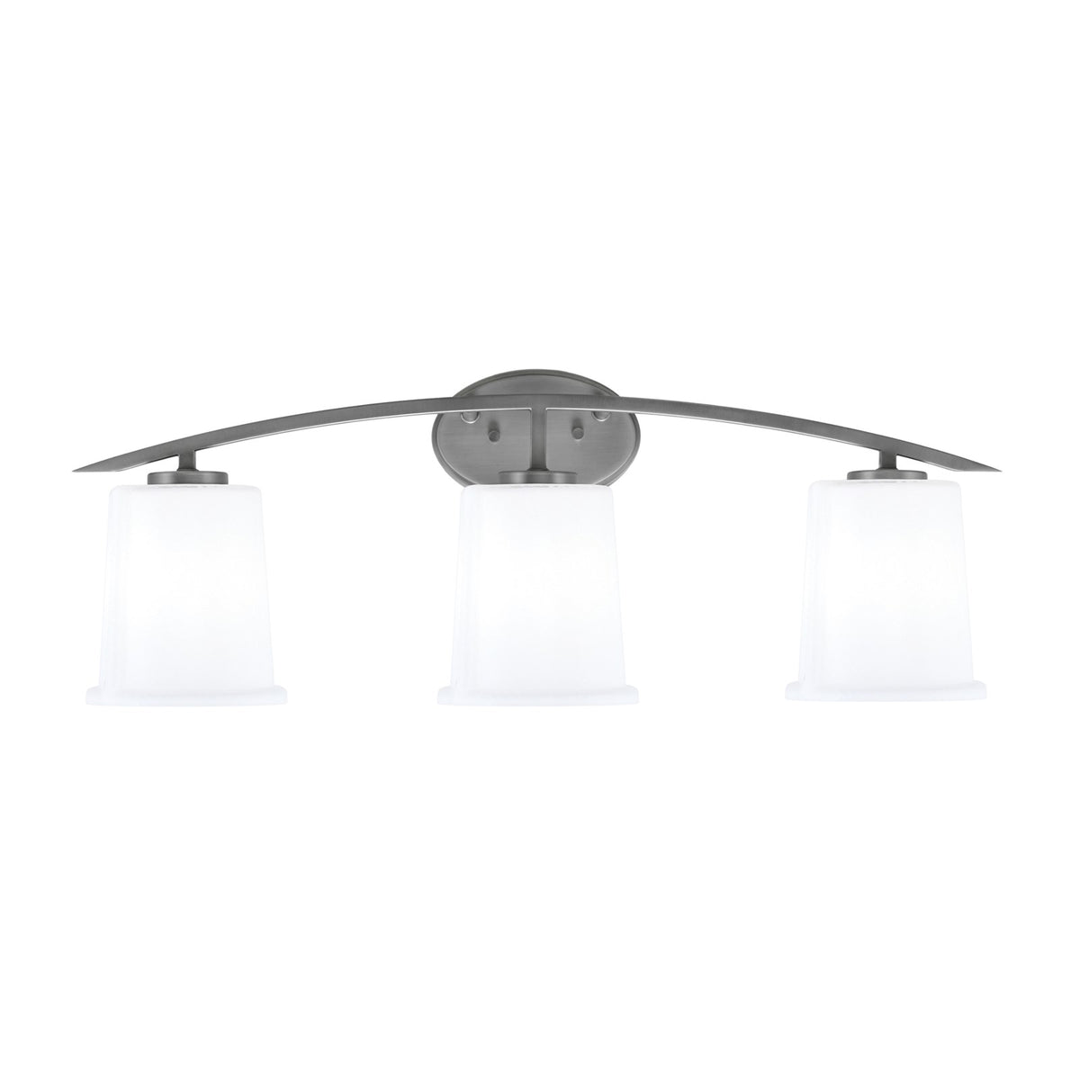 Toltec Kurve 3-Light Bath Bar | Modern Graphite Finish and White Opal Glass | Bathroom Vanity Lighting | 7 x 9.5 in | Model 3723-GP-5031