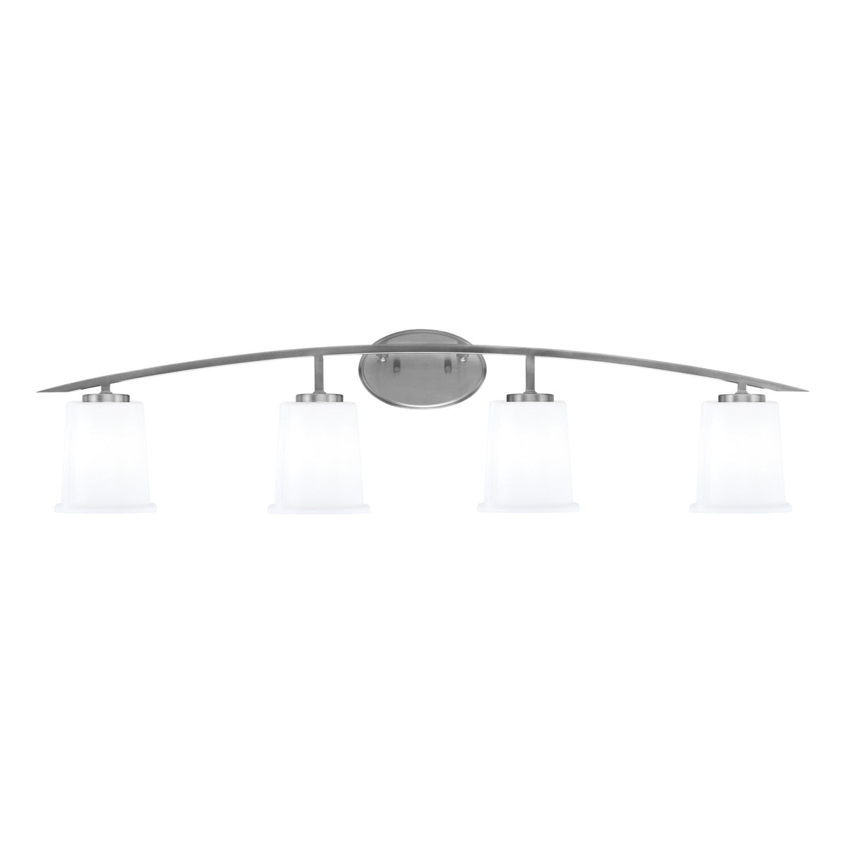 Toltec Kurve 4-Light Bath Bar | Graphite Steel and White Opal Glass | Bathroom & Vanity | 7 x 9.5 in | Model 3724-GP-5031