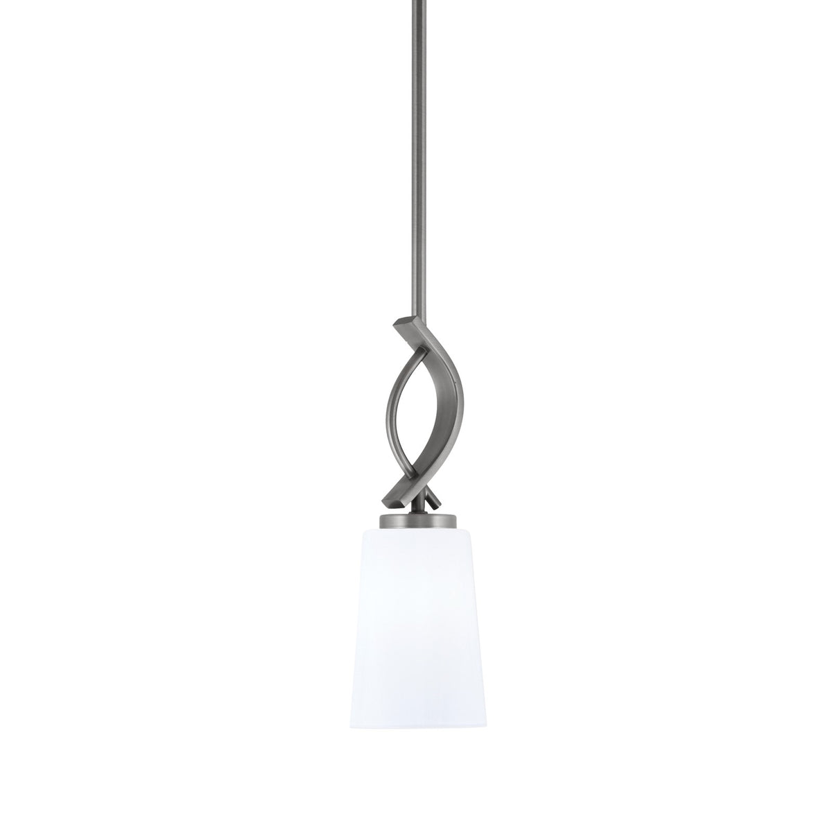 Toltec Cavella 4.5in 1-Light Mini Pendant | Contemporary Graphite with White Opal Glass | Kitchen Island & Dining Room | Model 3901-GP-261
