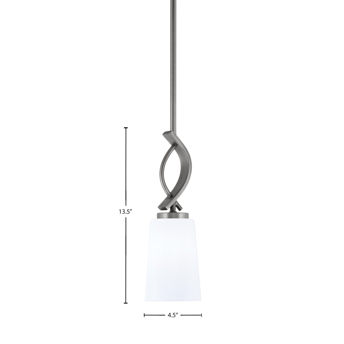 Toltec Cavella 4.5in 1-Light Mini Pendant | Contemporary Graphite with White Opal Glass | Kitchen Island & Dining Room | Model 3901-GP-261