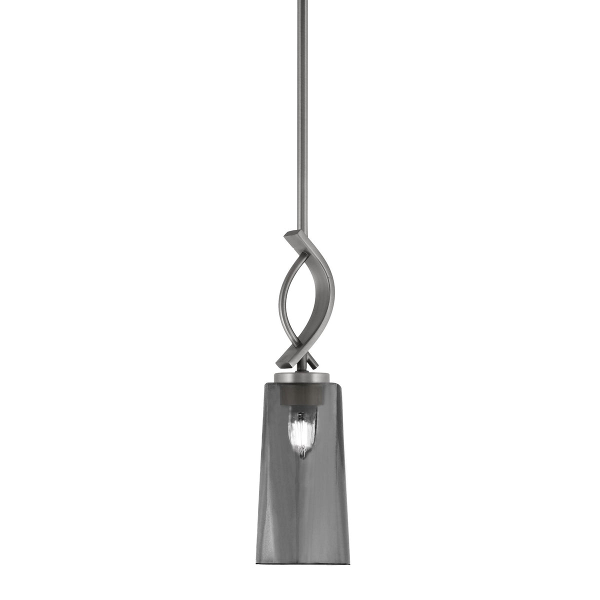 Toltec Cavella 5in 1-Light Mini Pendant | Contemporary Graphite and Smoke Bubble Glass | Kitchen Island & Dining Nook | Model 3901-GP-292