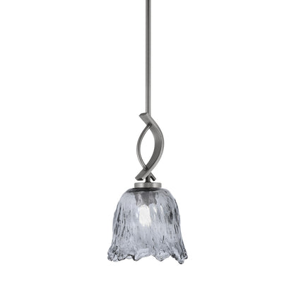 Toltec Cavella 7in 1-Light Mini Pendant | Modern Graphite and Smoke Lava Glass | Kitchen Island & Dining Room | 7 x 13.5 in | Model 3901-GP-4232