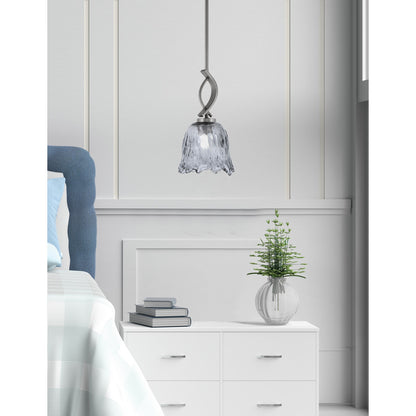 Toltec Cavella 7in 1-Light Mini Pendant | Modern Graphite and Smoke Lava Glass | Kitchen Island & Dining Room | 7 x 13.5 in | Model 3901-GP-4232
