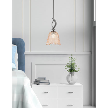 Toltec Cavella 7in 1-Light Mini Pendant | Modern Graphite and Amber Lava Glass | Kitchen Island & Dining Room | 7 x 13.5 in | Model 3901-GP-4233