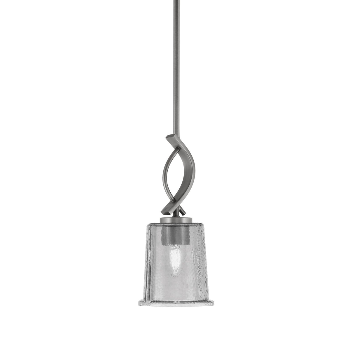Toltec Cavella 5in 1-Light Mini Pendant | Modern Graphite and Smoke Bubble Glass | Kitchen Island & Dining Room | 5 x 12.75 in | Model 3901-GP-5032