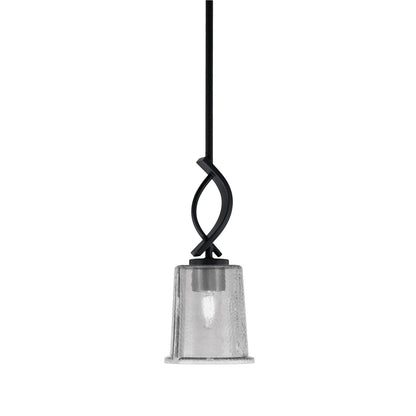 Toltec Cavella 5in 1-Light Mini Pendant | Modern Matte Black and Smoke Bubble Glass | Kitchen Island & Dining Room | 5 x 12.75 in | Model 3901-MB-5032