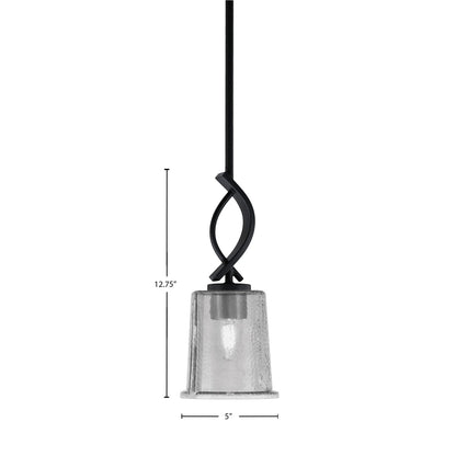 Toltec Cavella 5in 1-Light Mini Pendant | Modern Matte Black and Smoke Bubble Glass | Kitchen Island & Dining Room | 5 x 12.75 in | Model 3901-MB-5032