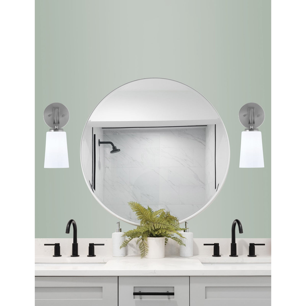 Toltec Cavella 5in 1-Light Wall Sconce | Modern Graphite and White Opal Glass | Bedroom & Hallway Accent Light | Model 3911-GP-261