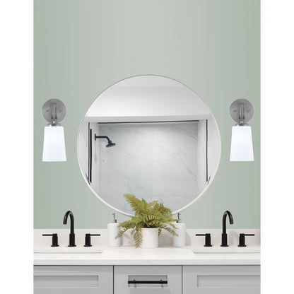 Toltec Cavella 5in 1-Light Wall Sconce | Modern Graphite and White Opal Glass | Bedroom & Hallway Accent Light | Model 3911-GP-261