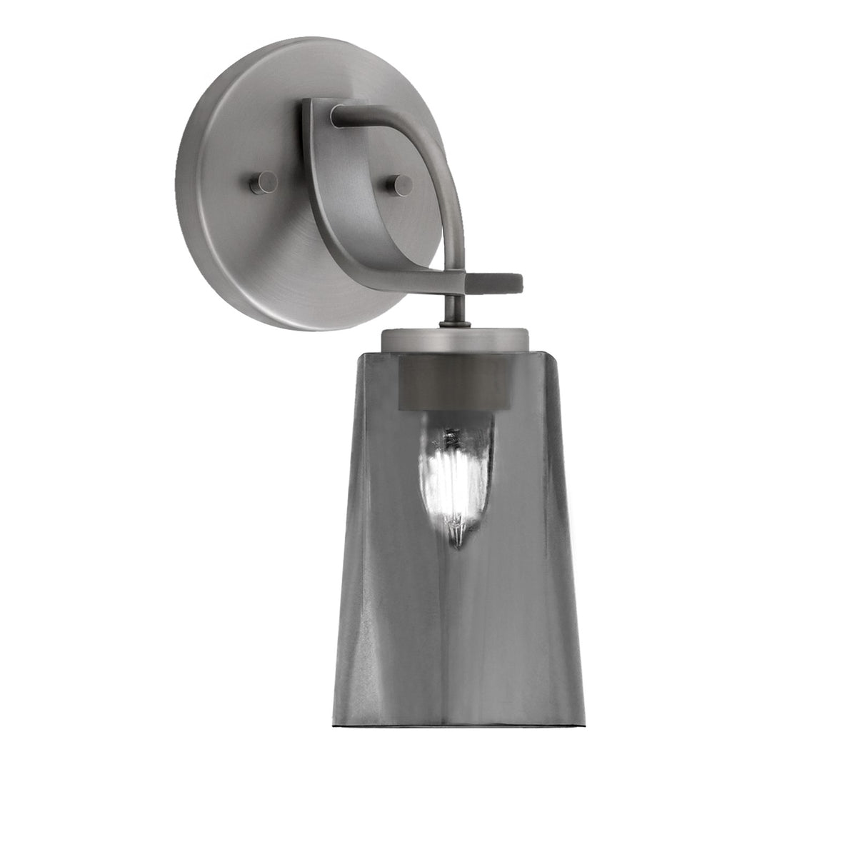 Toltec Cavella 5in 1-Light Wall Sconce | Modern Graphite and Smoke Bubble Glass | Bedroom & Hallway Accent Light | Model 3911-GP-262