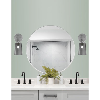 Toltec Cavella 5in 1-Light Wall Sconce | Modern Graphite and Smoke Bubble Glass | Bedroom & Hallway Accent Light | Model 3911-GP-262