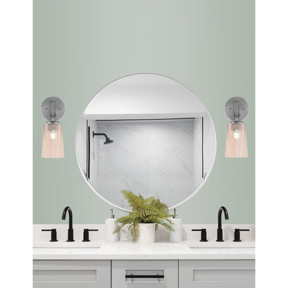 Toltec Cavella 1-Light Wall Sconce | Modern Graphite and Amber Gradient Glass | Bathroom & Hallway Vanity Light | Model 3911-GP-263