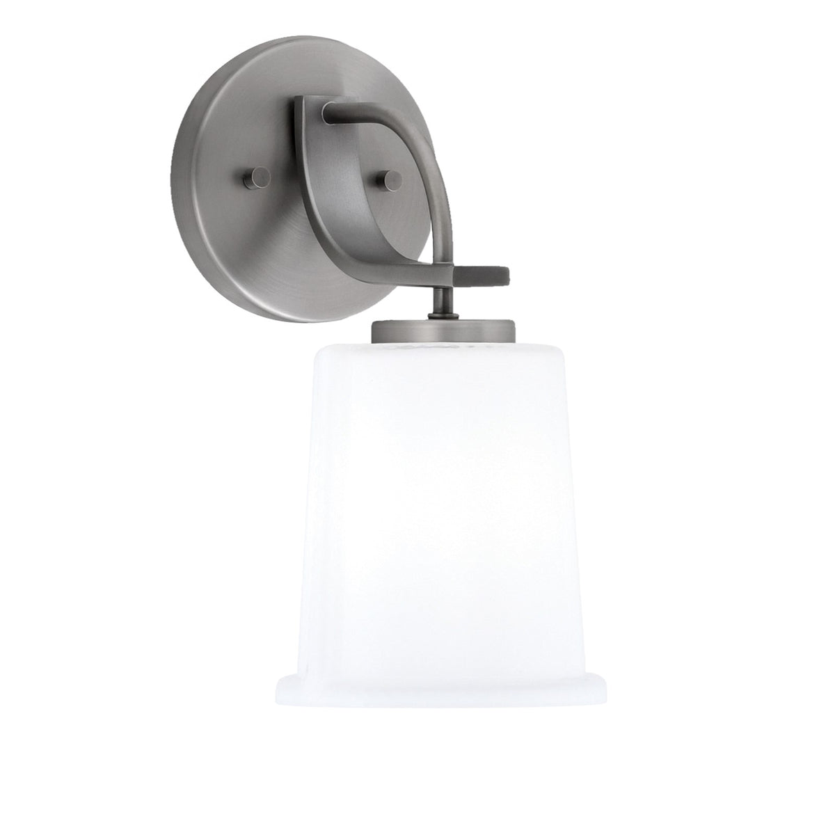 Toltec Cavella 1-Light Wall Sconce | Modern Graphite and White Opal Glass | Bathroom & Hallway Vanity Light | 5 x 7.75 x 11 in | Model 3911-GP-5031
