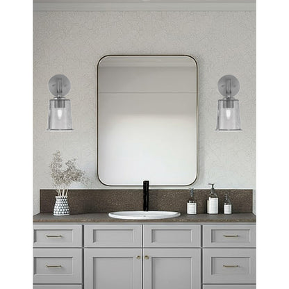 Toltec Cavella 1-Light Wall Sconce | Modern Graphite and Smoke Bubble Glass | Bathroom & Hallway Vanity Light | 5 x 7.75 x 11 in | Model 3911-GP-5032