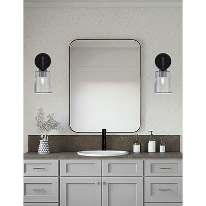 Toltec Cavella 1-Light Wall Sconce | Modern Matte Black and Smoke Bubble Glass | Bathroom & Hallway | 5 x 7.75 x 11 in | Model 3911-MB-5032