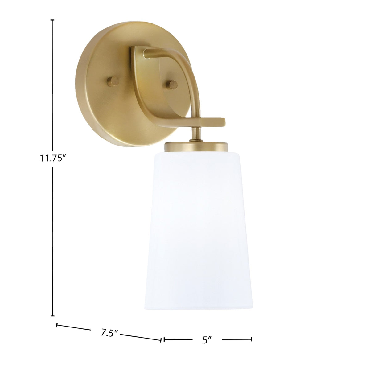 Toltec Cavella 5in 1-Light Wall Sconce | Modern New Age Brass and White Opal Glass | Bedroom & Hallway Accent Light | Model 3911-NAB-261