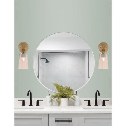 Toltec Cavella 5in 1-Light Wall Sconce | Modern New Age Brass and Amber Gradient Glass | Bedroom & Hallway Accent Light | Model 3911-NAB-263
