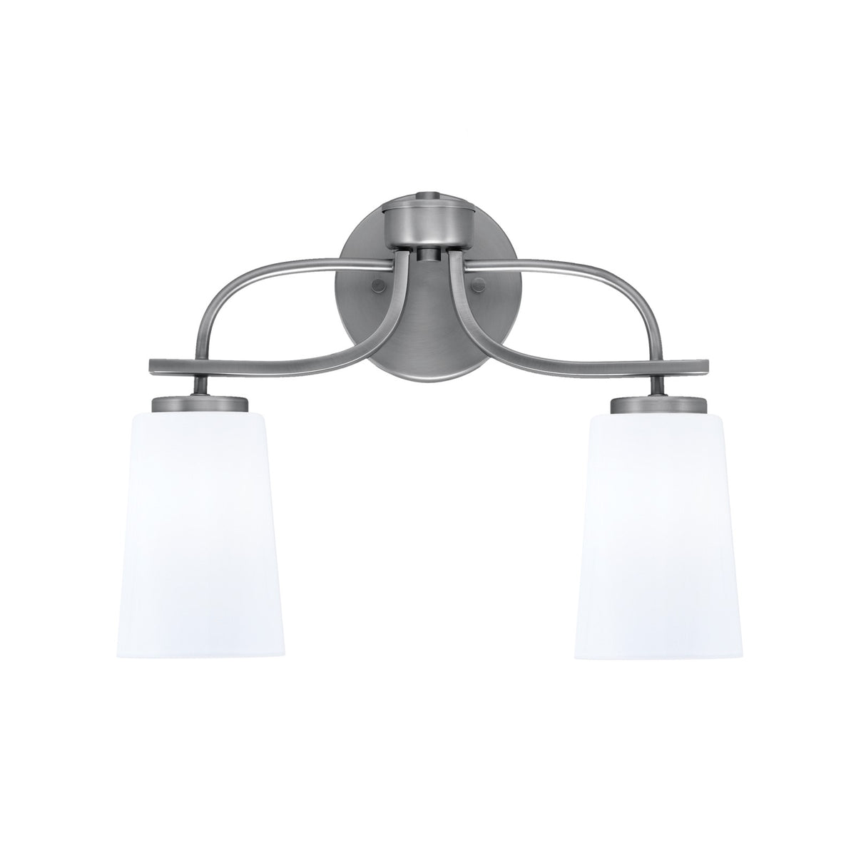Toltec Cavella 2-Light Bath Bar | Modern Graphite Steel and White Opal Glass | Bathroom & Powder Room Vanity Light | 7 x 12.5 in | Model 3912-GP-261