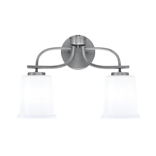 Toltec Cavella 2-Light Bath Bar | Graphite Finish and White Opal Glass | Bathroom Vanity | 7.25 x 12 in | Model 3912-GP-5031