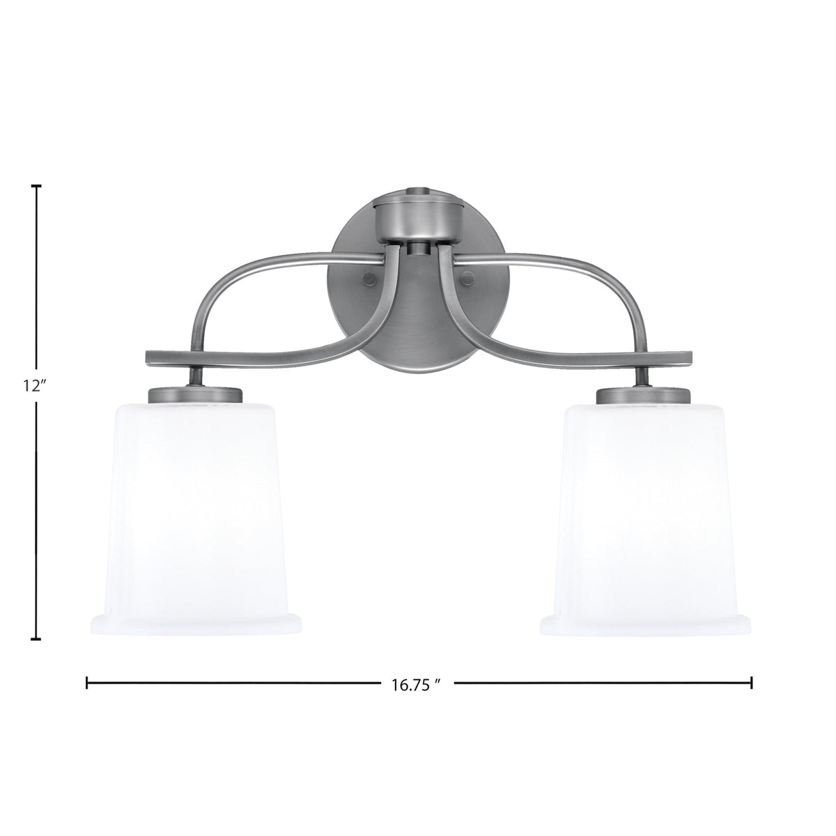 Toltec Cavella 2-Light Bath Bar | Graphite Finish and White Opal Glass | Bathroom Vanity | 7.25 x 12 in | Model 3912-GP-5031