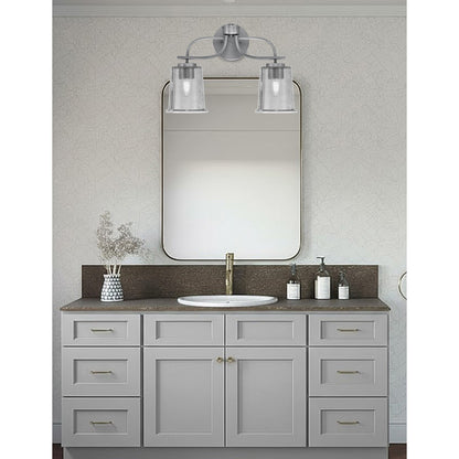 Toltec Cavella 2-Light Bath Bar | Graphite Finish and Smoke Bubble Glass | Bathroom Vanity | 7.25 x 12 in | Model 3912-GP-5032
